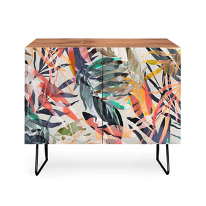 Palms Leaf Colorful Paint 2PB Credenza