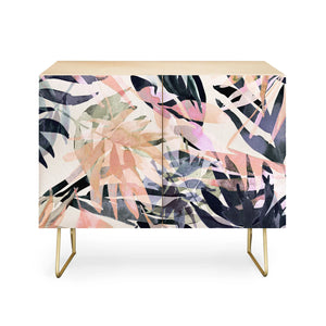 Palms Leaf Colorful Paint PB Credenza