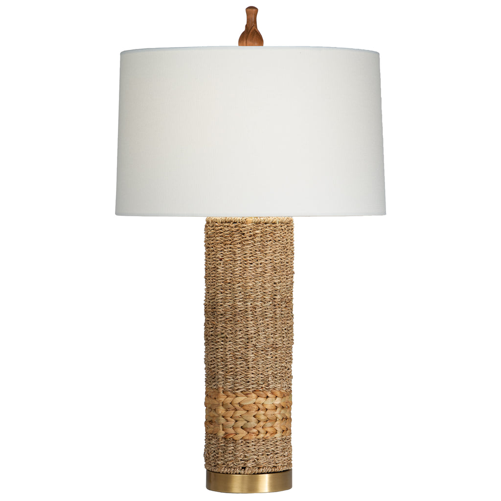 Maui Table Lamp with White Drum Shade