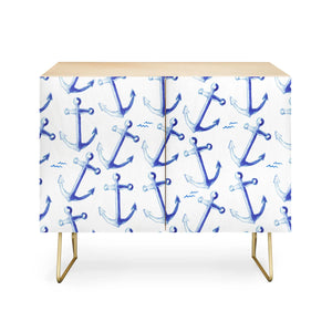 Watercolor Anchor Credenza