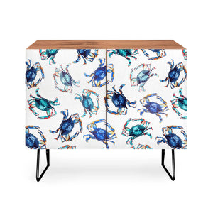 Watercolor Blue Crab Credenza