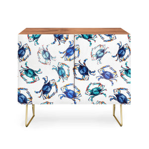 Watercolor Blue Crab Credenza