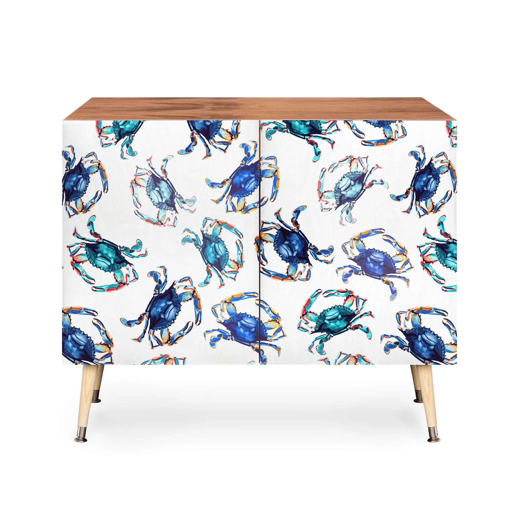 Watercolor Blue Crab Credenza