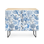 Coral Reef Crab Lobster Marine Coastal Blue Credenza