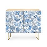 Coral Reef Crab Lobster Marine Coastal Blue Credenza