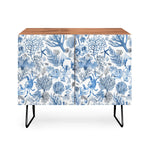 Coral Reef Crab Lobster Marine Coastal Blue Credenza