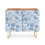 Coral Reef Crab Lobster Marine Coastal Blue Credenza