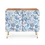 Coral Reef Crab Lobster Marine Coastal Blue Credenza