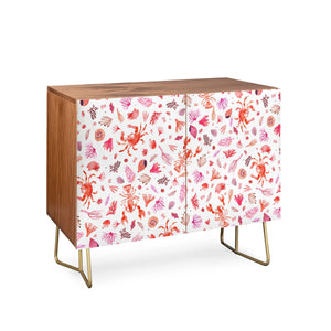 Crabs & Lobsters Coastal Coral Reef Credenza