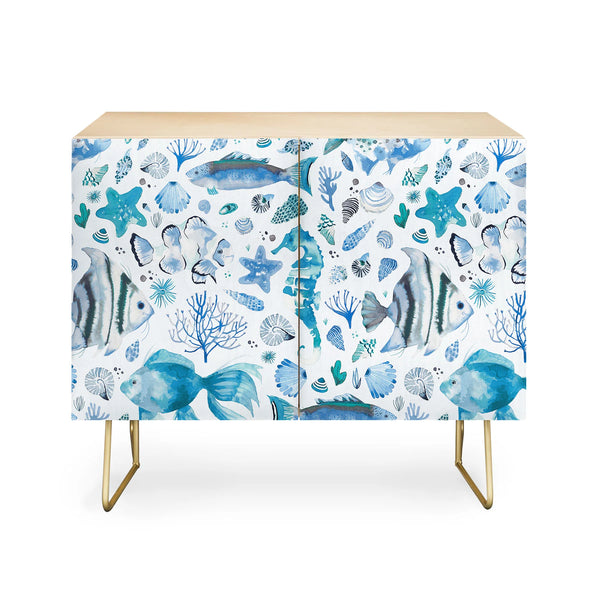 Fishes Shells Seahorse Credenza