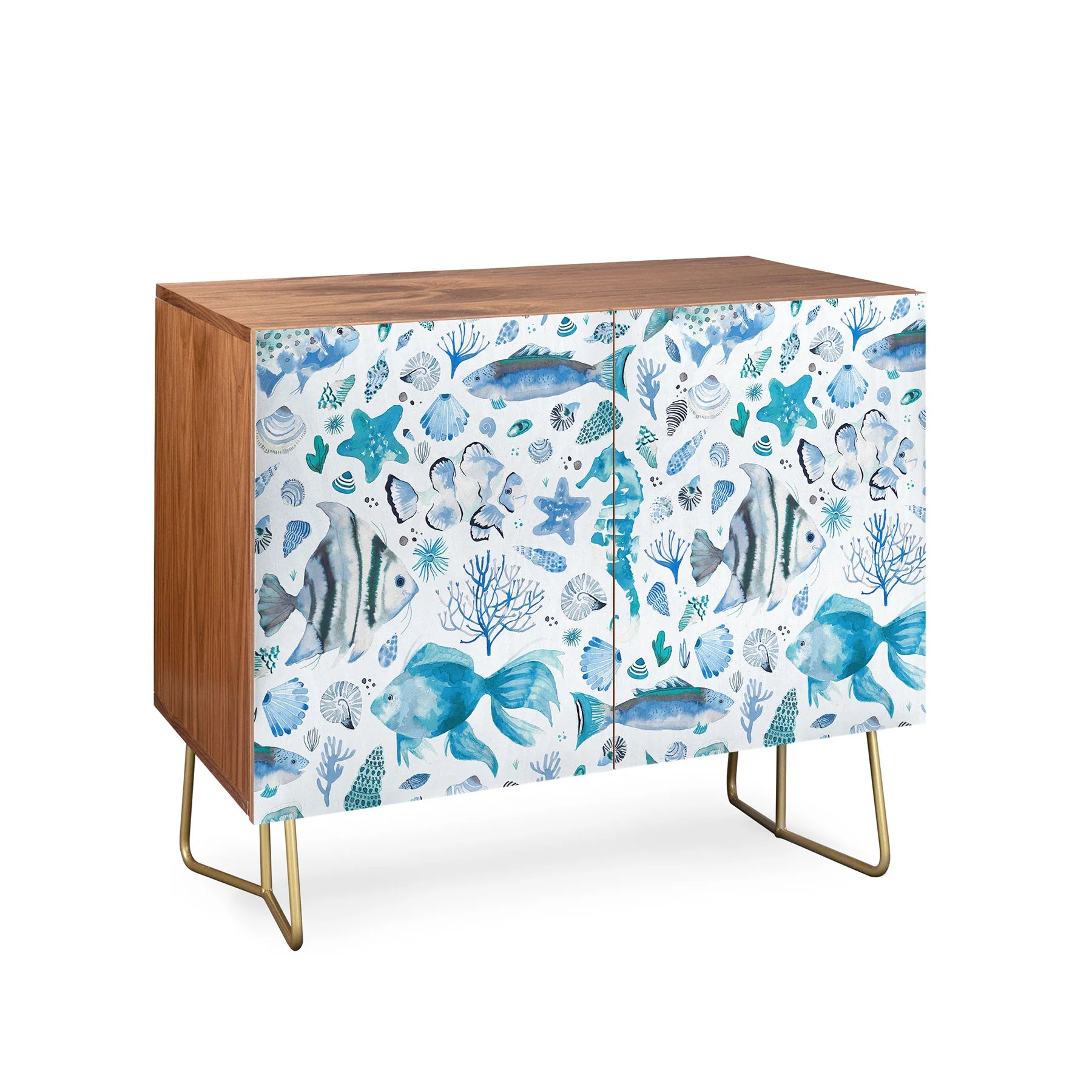 Fishes Shells Seahorse Credenza