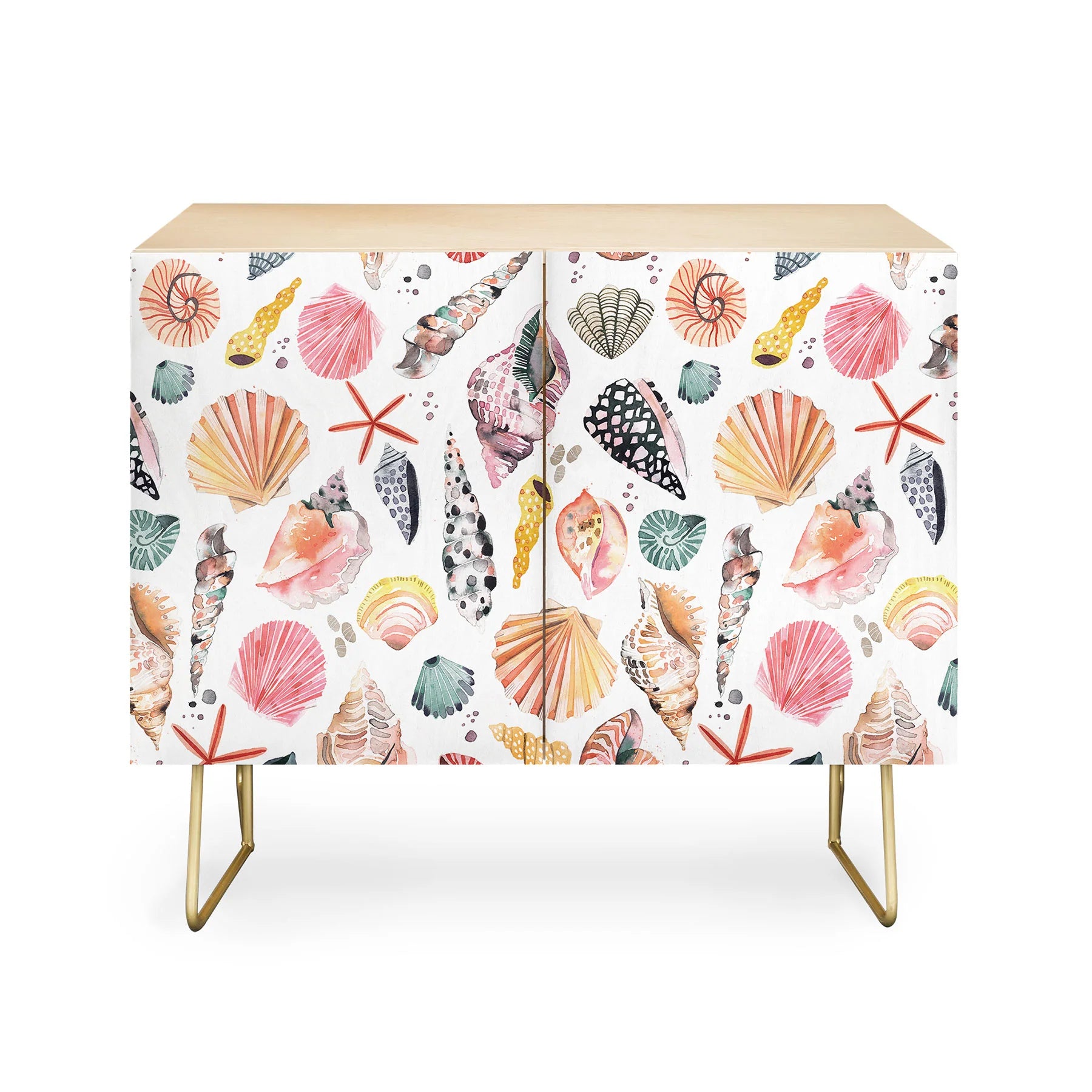 Moroccan Sea Shells Orange Credenza