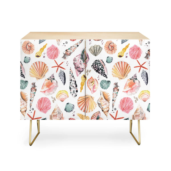 Moroccan Sea Shells Orange Credenza
