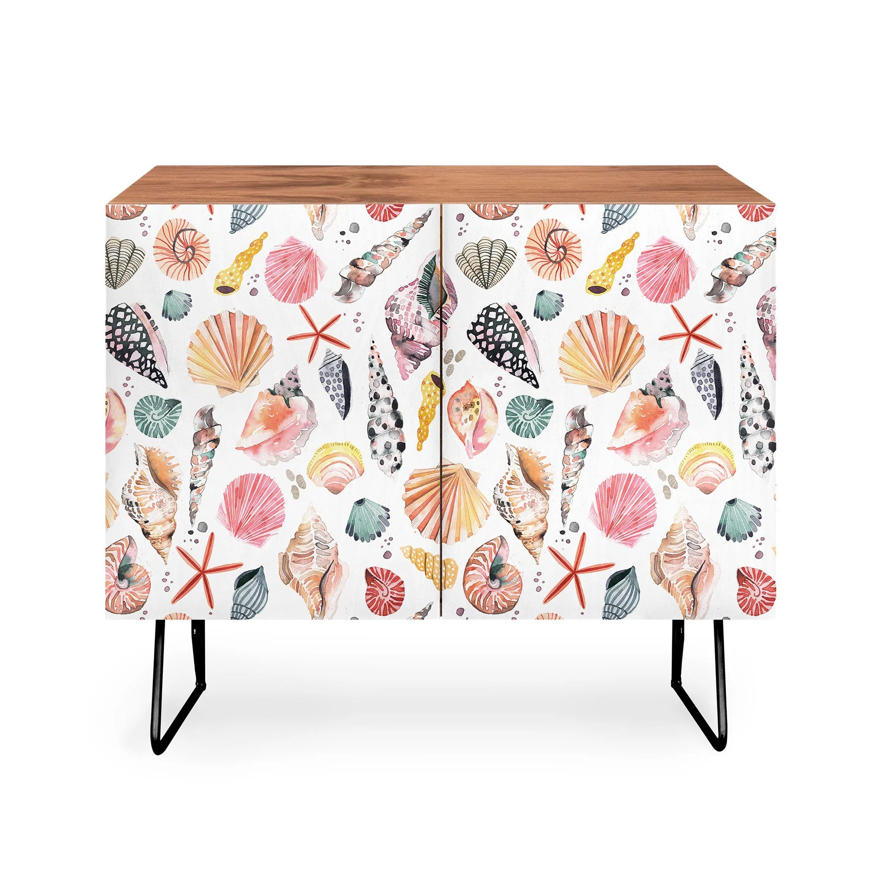 Moroccan Sea Shells Orange Credenza