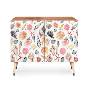 Moroccan Sea Shells Orange Credenza