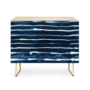 Navy Ink Stripes Credenza