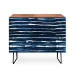 Navy Ink Stripes Credenza