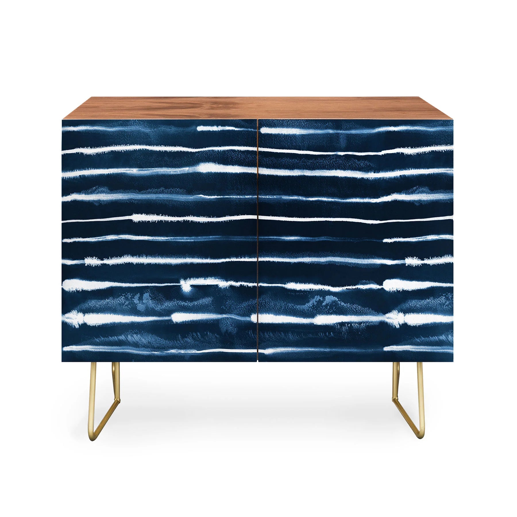 Navy Ink Stripes Credenza