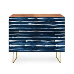 Navy Ink Stripes Credenza