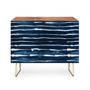 Navy Ink Stripes Credenza