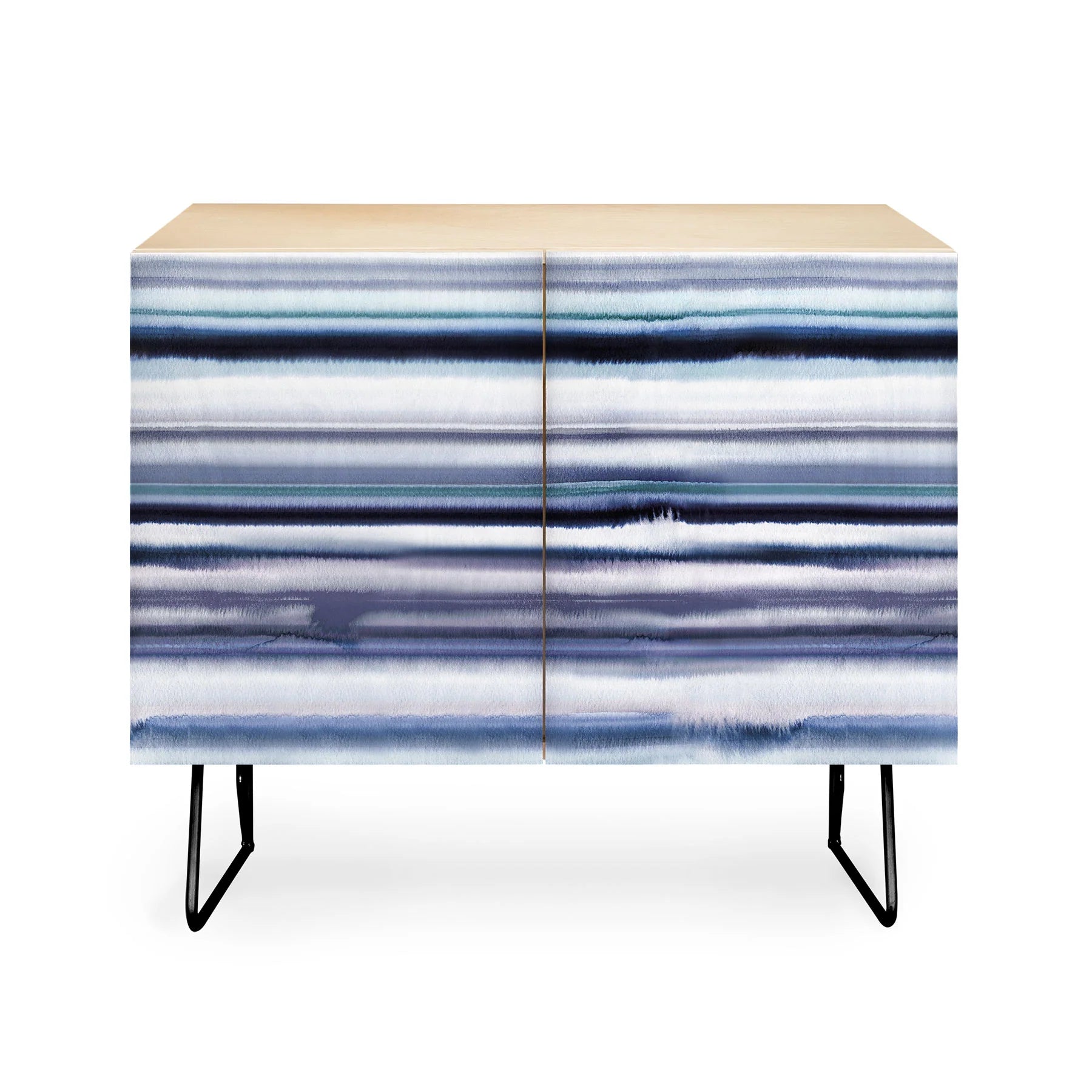 Ombre Sea Stripes Navy Credenza