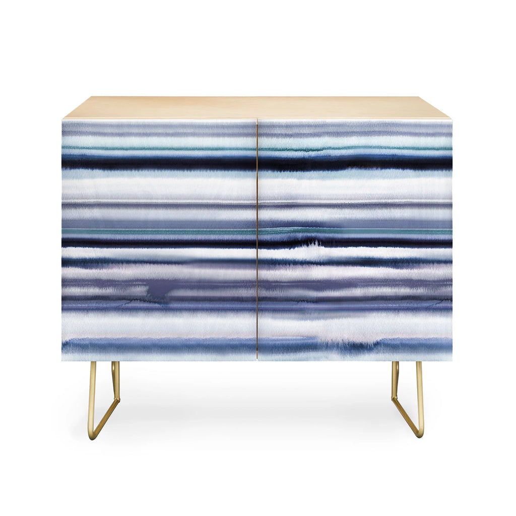 Ombre Sea Stripes Navy Credenza
