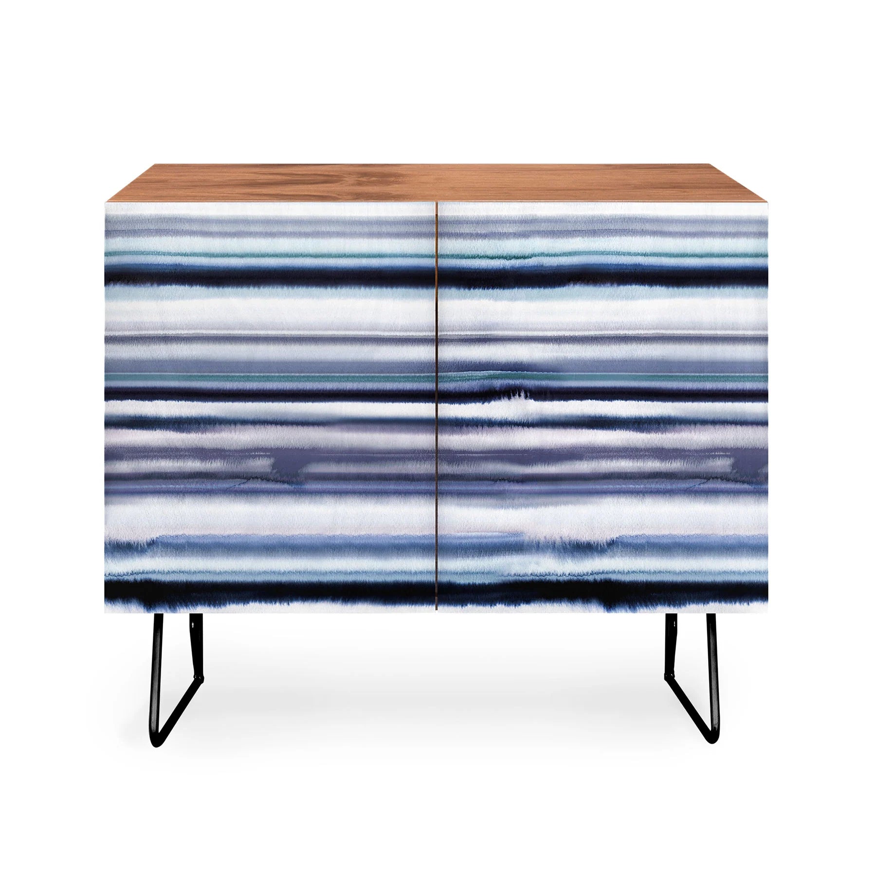Ombre Sea Stripes Navy Credenza