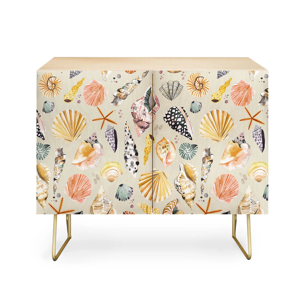 Sea Shells Ocean Marine Coastal Sand Credenza
