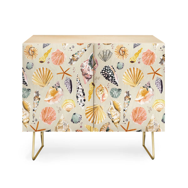 Sea Shells Ocean Marine Coastal Sand Credenza