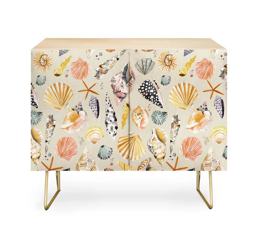 Sea Shells Ocean Marine Coastal Sand Credenza