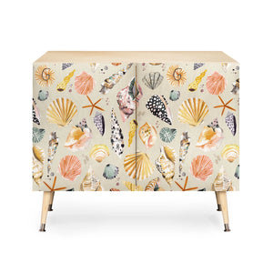 Sea Shells Ocean Marine Coastal Sand Credenza