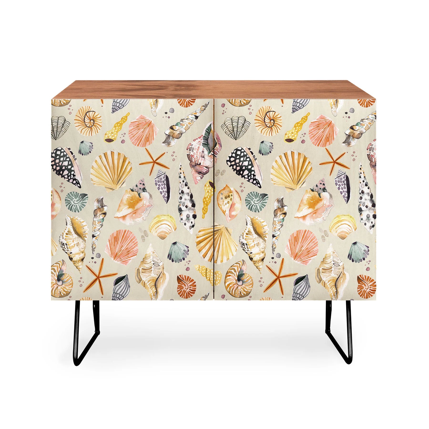 Sea Shells Ocean Marine Coastal Sand Credenza