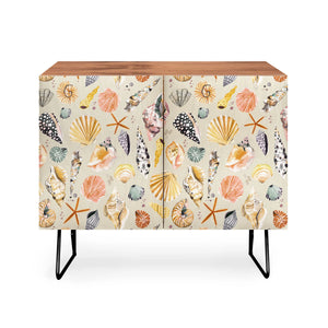 Sea Shells Ocean Marine Coastal Sand Credenza