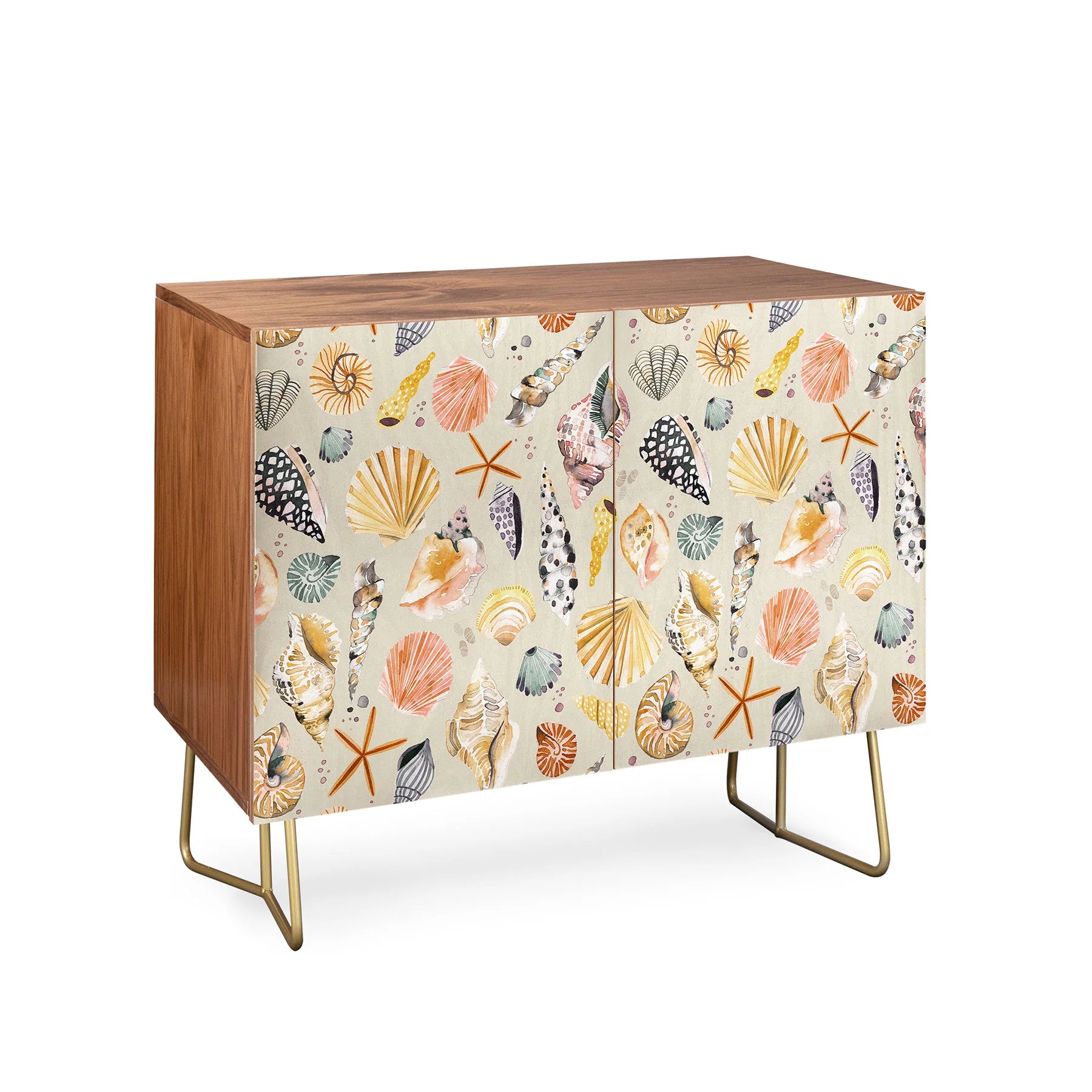 Sea Shells Ocean Marine Coastal Sand Credenza