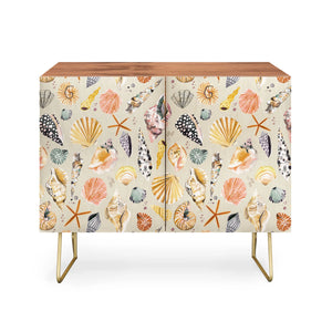Sea Shells Ocean Marine Coastal Sand Credenza