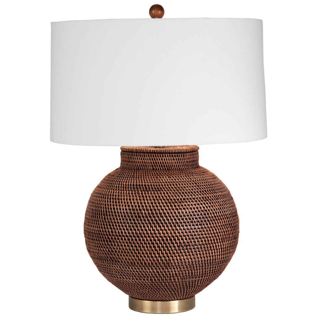 Phuket (Dark) Table Lamp with White Drum Shade