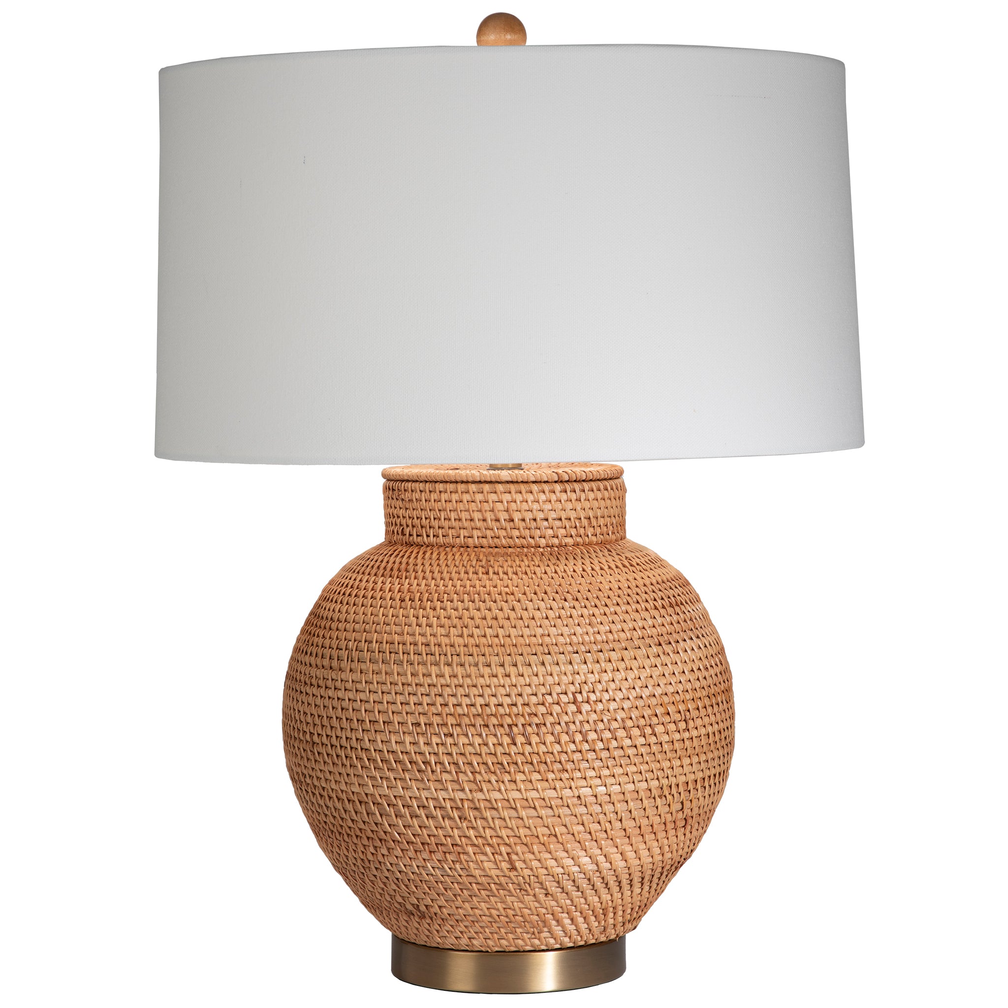 Phuket Table Lamp with White Drum Shade