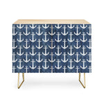 Chevron Anchor Denim  Credenza