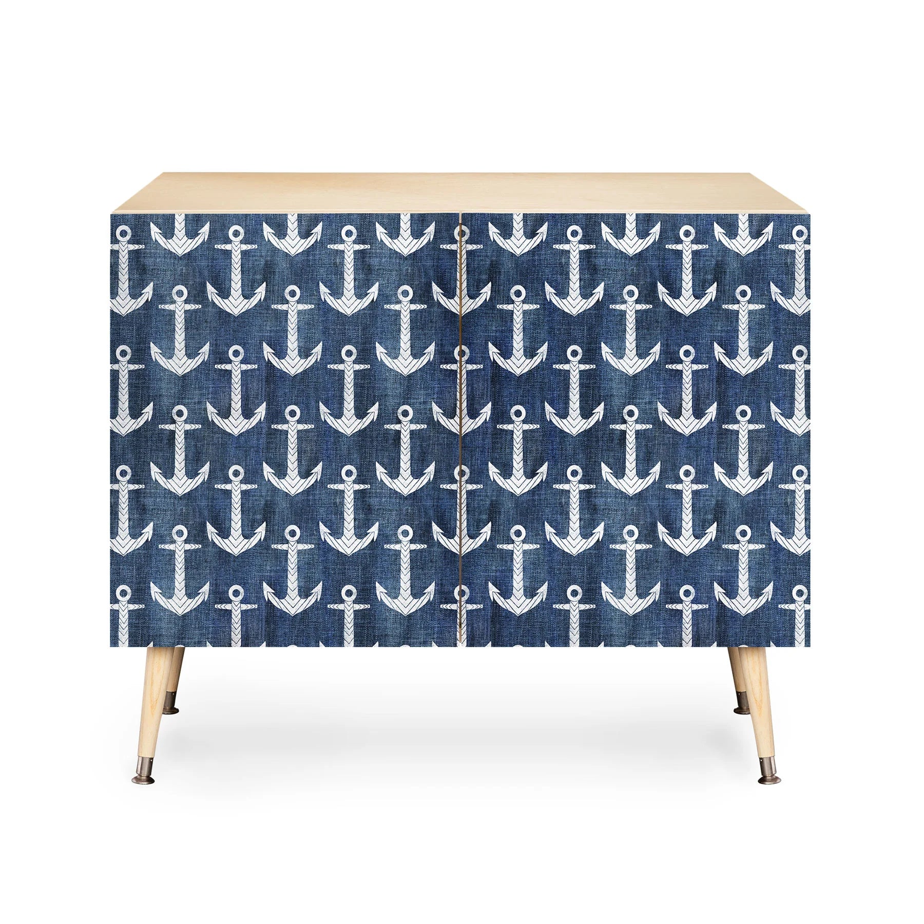 Chevron Anchor Denim  Credenza