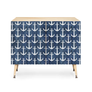 Chevron Anchor Denim  Credenza