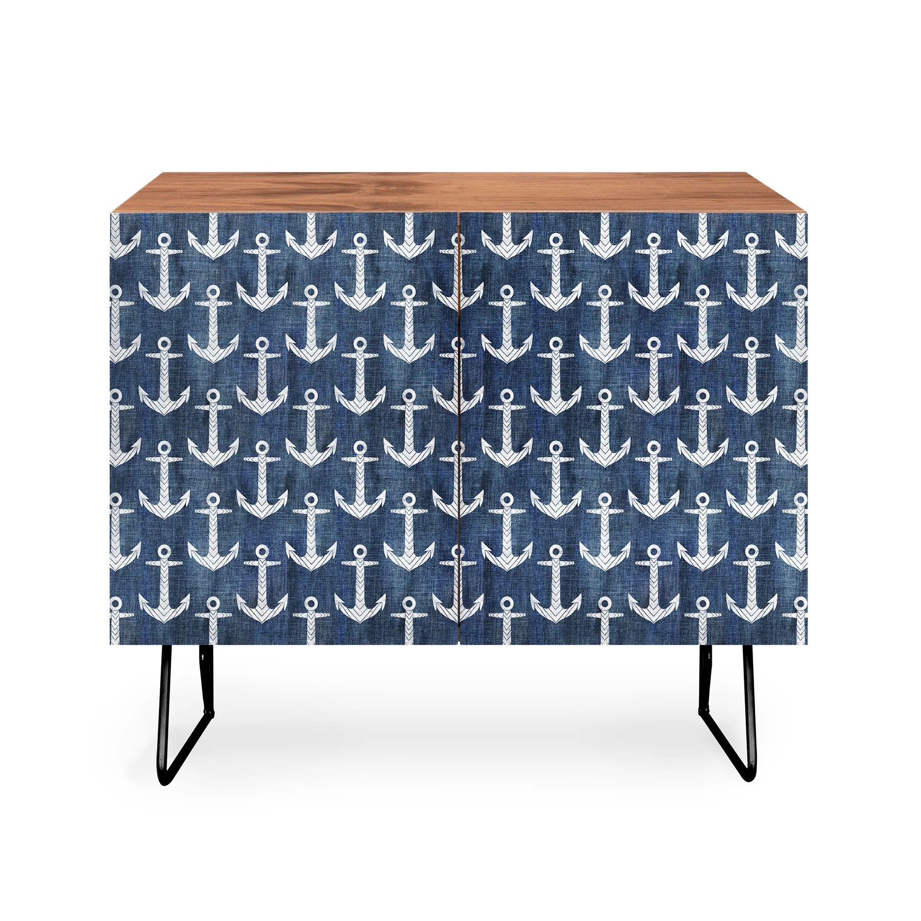 Chevron Anchor Denim  Credenza