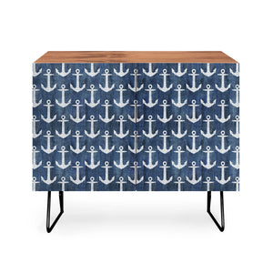Chevron Anchor Denim  Credenza