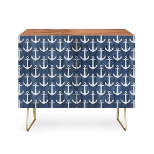 Chevron Anchor Denim  Credenza