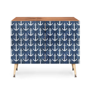 Chevron Anchor Denim  Credenza