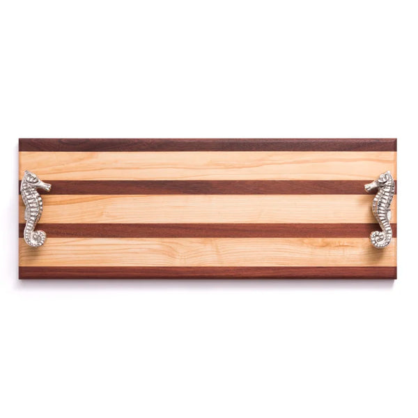 Serving Board Multi-Stripe with Seahorse Handles