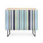 Lavender Mint Blue Stripes Credenza