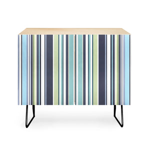 Lavender Mint Blue Stripes Credenza