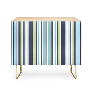 Lavender Mint Blue Stripes Credenza