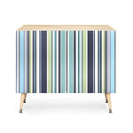 Lavender Mint Blue Stripes Credenza