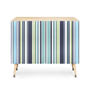 Lavender Mint Blue Stripes Credenza